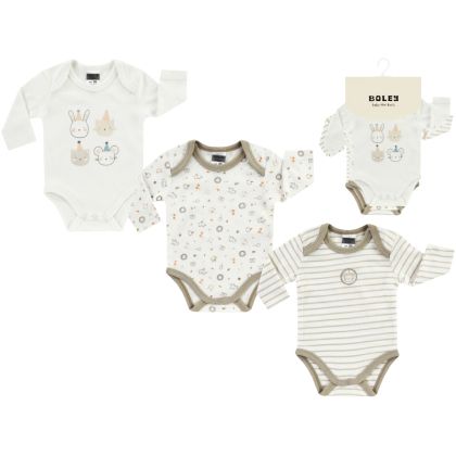 Боди с дълъг ръкав - 3 бр. Jacky baby, Boley, MULTIPACKS UNISEX