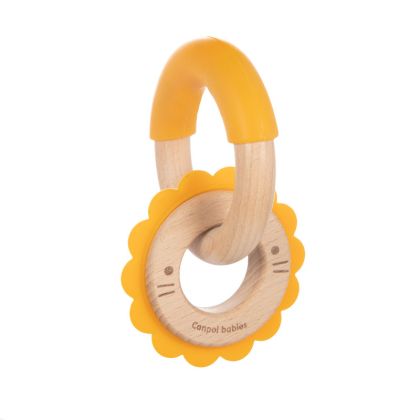 Чесалка от дърво и силикон Canpol babies, Lion