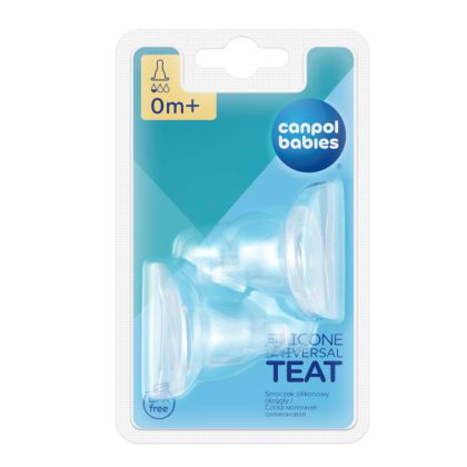  Антиколик силиконов  биберон Canpol babies, 0м+, 2 броя, mini