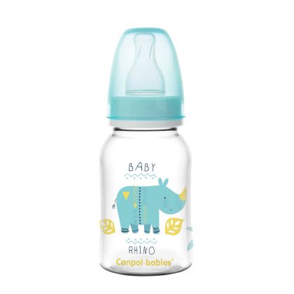 Шише за хранене Canpol babies, Transparent, 0м+, 120 мл., тюркоаз