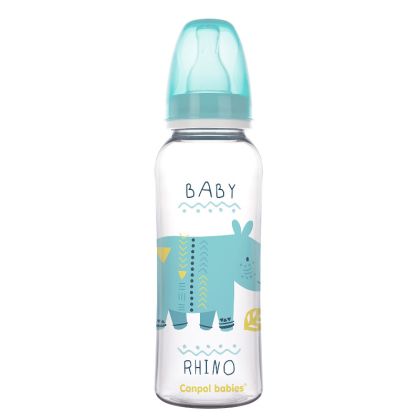 Шише за хранене Canpol babies, Transparent, 12м+, 250 мл., синьо