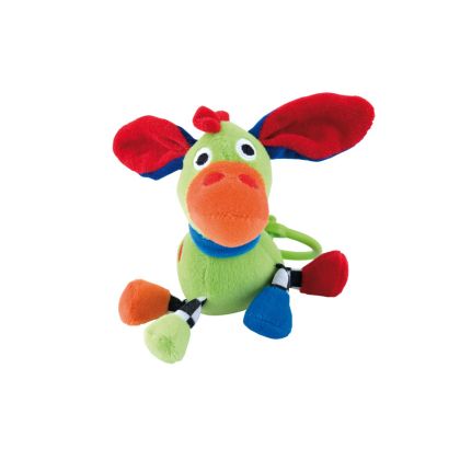 Велурена дрънкаща играчка Canpol babies, Crazy Animals, синя кравичка