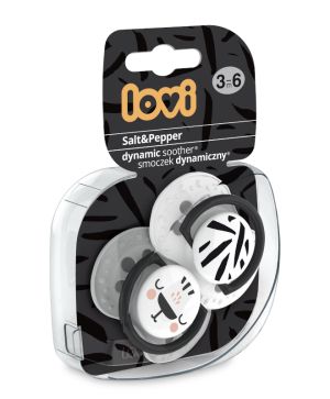 Силиконови залъгалки Lovi, Salt & Pepper, 2 бр, 3-6 м	