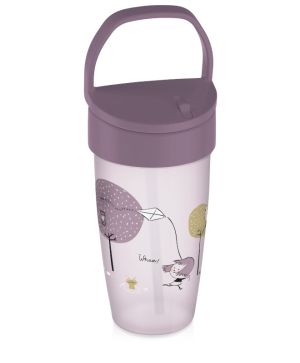 Чаша със сламка Lovi, JUNIOR, Lovely Girl, 350ml, розова