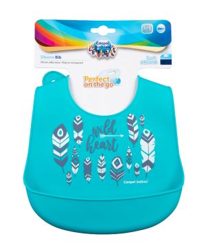 Силиконов лигавник с джоб Canpol babies, WILD NATURE, 4м+, син