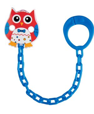 Клипс за залъгалка със синджир Canpol babies, Owls, червен