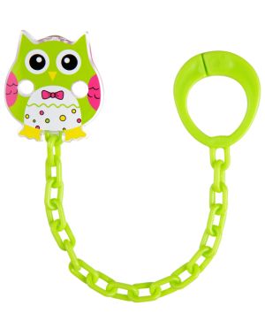 Клипс за залъгалка със синджир Canpol babies, Owls, зелен