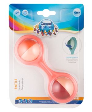Дрънкалка с въртящи се топчета Canpol babies, BARBELL, розова