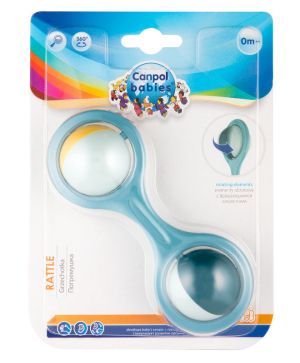 Дрънкалка с въртящи се топчета Canpol babies, BARBELL, тюркоаз