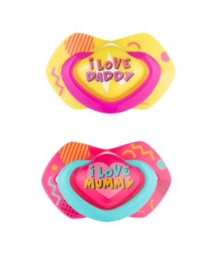 Симетрични залъгалки Canpol babies, NEON LOVE, 0-6м.