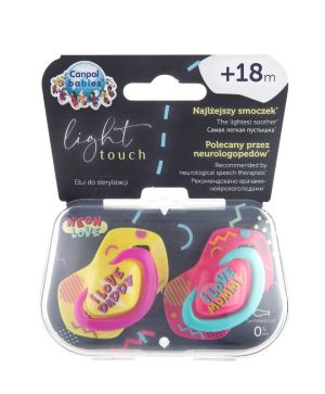 Симетрични залъгалки Canpol babies, NEON LOVE, 18м.+