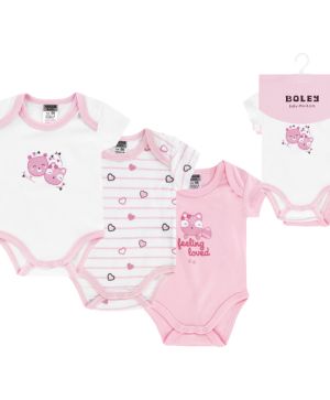 Боди с къс ръкав - 3бр. Jacky baby, Boley, MULTIPACK GIRLS