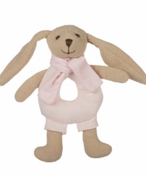 Мека играчка с дрънкалка Canpol babies, Bunny, розова