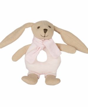 Мека играчка с дрънкалка Canpol babies, Bunny, розова