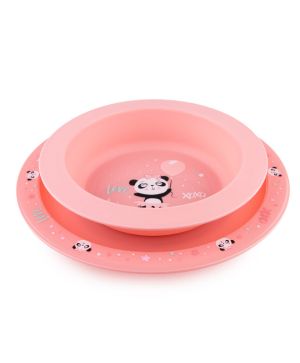 Комплект за хранене Canpol babies, EXOTIC ANIMALS, 2 части, розов