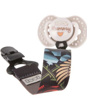 Клипс за залъгалка с лента LOVI, I Love