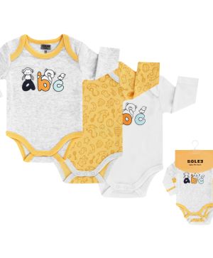 Боди с дълъг ръкав - 3 бр. Jacky baby, Boley, UNISEX
