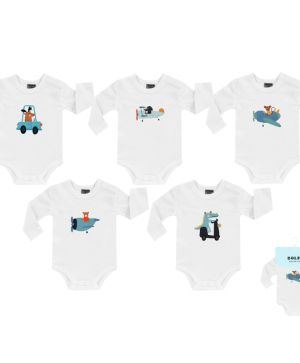 Боди с дълъг ръкав - 5 бр. Jacky baby, Boley, MULTIPACK Traffic