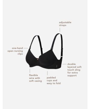Сутиен за бременност и кърмене Noppies, Honolulu, черен