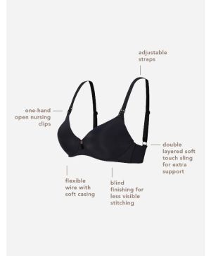 Сутиен за бременност и кърмене Noppies, Honolulu, черен