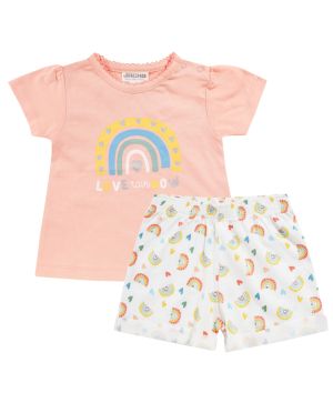 Комплект блуза с къс ръкав и къс панталон Jacky baby, RAINBOW
