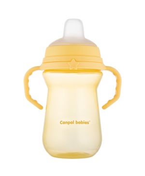 Неразливаща се чаша Canpol babies, FirstCup, 250 мл., 6м+, жълта