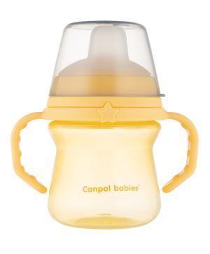 Неразливаща се чаша Canpol babies, FirstCup, 150 мл., 6м+, жълта