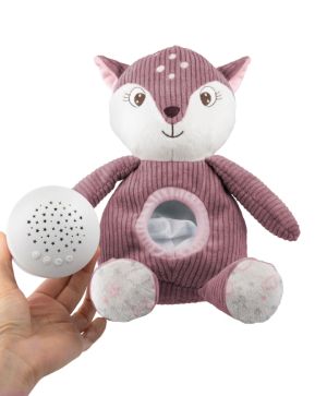 Мека музикална играчка с проектор 3в1 Canpol babies, Fawn- розова