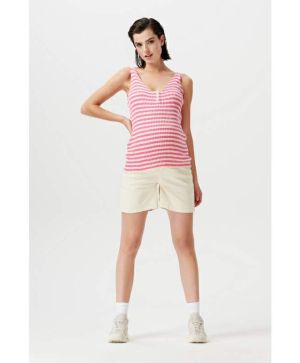 Къси дънки за бременни Supermom, Hurlock - Bone White