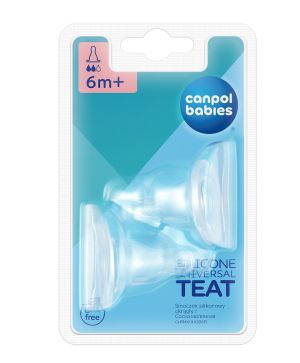 Антиколик силиконов  биберон Canpol babies, 6м+, 2 броя, medium