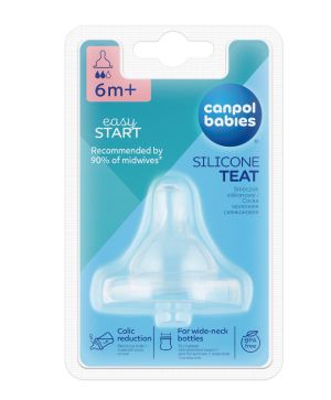 Антиколик силиконов биберон Canpol babies, Easy Start, 6м+