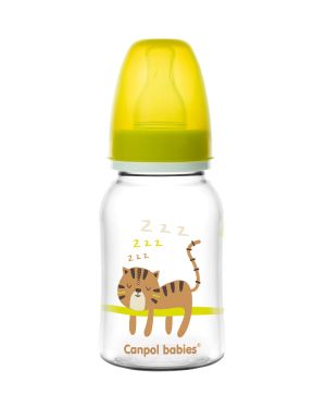 Шише за хранене Canpol babies, Transparent, 0м+, 120 мл., зелено