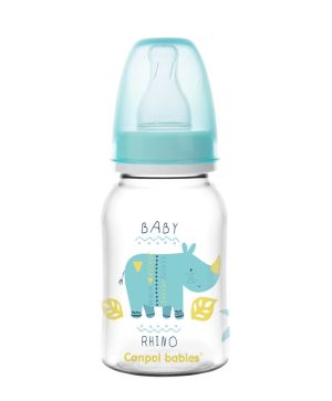 Шише за хранене Canpol babies, Transparent, 0м+, 120 мл., тюркоаз