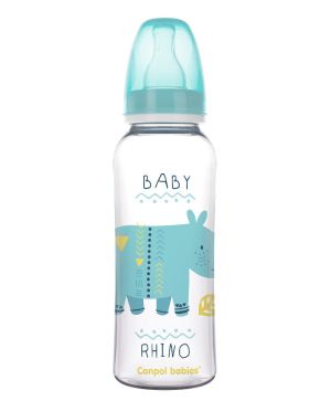 Шише за хранене Canpol babies, Transparent, 12м+, 250 мл., синьо