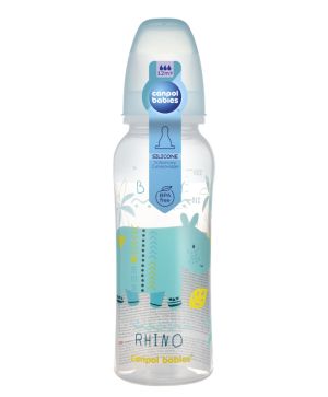 Шише за хранене Canpol babies, Transparent, 12м+, 250 мл., синьо