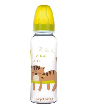 Шише за хранене Canpol babies, Transparent, 12м+, 250 мл., жълто