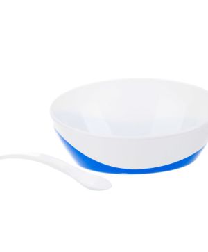 Купа за хранене с капаче и лъжица, Canpol babies, Little Cow, 9м+, синя