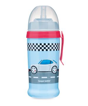 Преходна чаша със сламка Canpol babies, Racing, 350 мл.,12м+