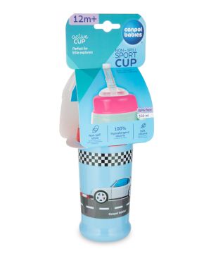 Преходна чаша със сламка Canpol babies, Racing, 350 мл.,12м+