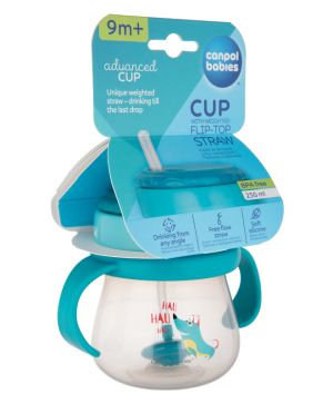 Чаша със силиконова сламка, Canpol babies, 250 мл, 12м+