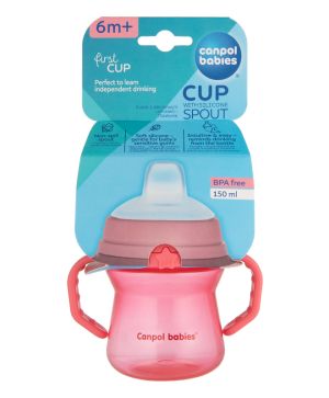 Неразливаща се чаша Canpol babies, FirstCup, 150 мл., 6м+, розова