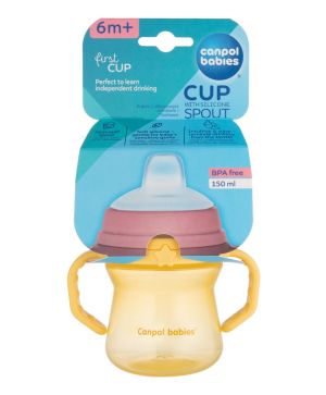 Неразливаща се чаша Canpol babies, FirstCup, 150 мл., 6м+, жълта