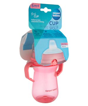 Неразливаща се чаша Canpol babies, FirstCup, 250 мл., 6м+, розова