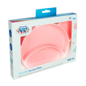 Силиконова чиния с вакуумен ринг Canpol babies, 500 мл., розова