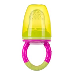 Силиконова мрежа за плодове с дръжка, Canpol babies, розова, 6м+