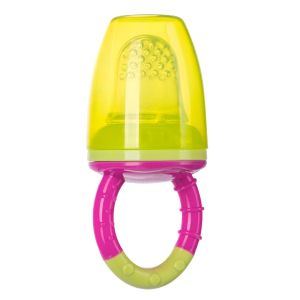 Силиконова мрежа за плодове с дръжка, Canpol babies, розова, 6м+