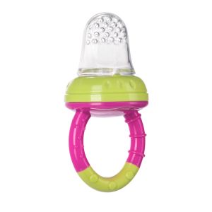 Силиконова мрежа за плодове с дръжка, Canpol babies, розова, 6м+