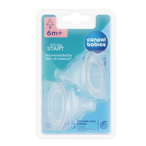 Антиколик силиконов биберон Canpol babies, Easy Start, 6+, 2 бр.