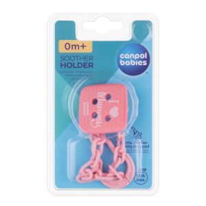 Клипс за залъгалка със синджир Canpol babies, I Love Mummy, розов