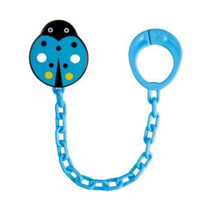 Клипс за залъгалка със синджир калинка Canpol babies, син